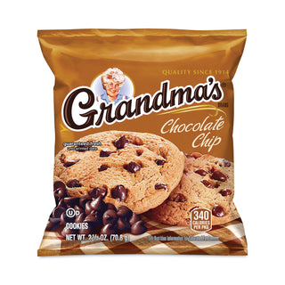 Grandma's® Homestyle Chocolate Chip Cookies, 2.5 oz Pack, 2 Cookies/Pack, 60 Packs/Carton (GRR29500060)