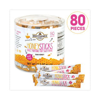 Breitsamer Honig Raw Honey Sticks, 0.28 oz, 80 Sticks/Tub (GRR20902630)