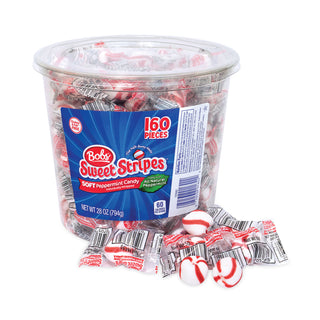 Ferrara® Bobs Sweet Stripes Soft Candy, Peppermint, 28 oz Tub (GRR20902493)