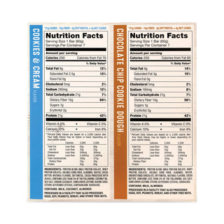 Quest® Protein Bar Value Pack, Chocolate Chip Cookie Dough, Cookies and Cream, 2.12 oz Bar, 14 Count (GRR22000966)