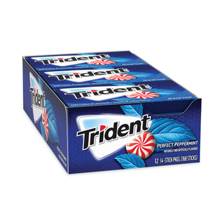 Trident® Sugar-Free Gum, Perfect Peppermint, 14 Pieces/Pack, 9 Packs/Box (GRR20902517)
