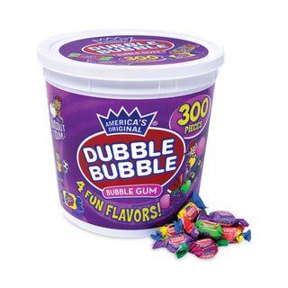 Dubble Bubble Bubble Gum Assorted Flavor Twist Tub, 300 Pieces/Tub (GRR22000223)