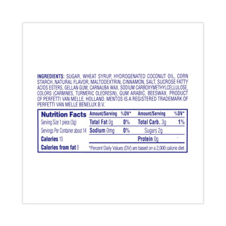 Mentos® Cinnamon Singles Chewy Mints, 1.32 oz, 15 Rolls (GRR20900454)