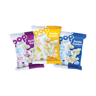 popTIME™ Kettle Cooked Popcorn Variety Pack, Assorted Flavors, 1 oz Bag, 24/Box (GRR20902646)