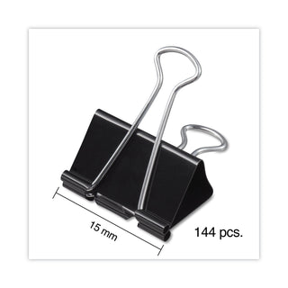 Universal® Binder Clip Zip-Seal Bag Value Pack, Mini, Black/Silver, 144/Pack (UNV10199VP)