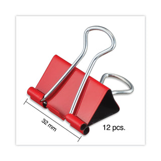 Universal® Binder Clips with Storage Tub, Medium, Assorted Colors, 24/Pack (UNV31029)