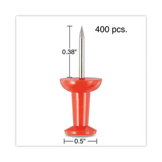 Universal® Colored Push Pins, Plastic, Assorted, 0.38", 400/Pack (UNV31314)