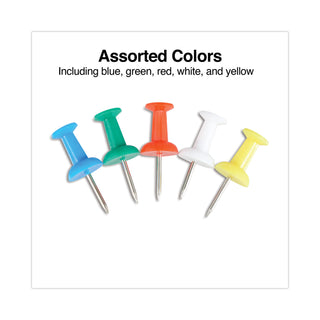 Universal® Colored Push Pins, Plastic, Assorted, 0.38", 400/Pack (UNV31314)