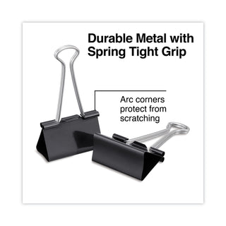 Universal® Binder Clips with Storage Tub, Large, Black/Silver, 12/Pack (UNV11112)