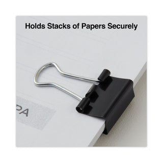 Universal® Binder Clips with Storage Tub, Mini, Black/Silver, 60/Pack (UNV11060)