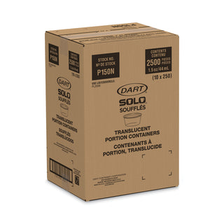 Dart® Polystyrene Portion Cups, 1 1/2 oz, Translucent, 2500/Carton (DCCP150N)