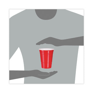 Dart® SOLO Party Plastic Cold Drink Cups, 16 oz, Red, 50/Bag, 20 Bags/Carton (DCCP16R)