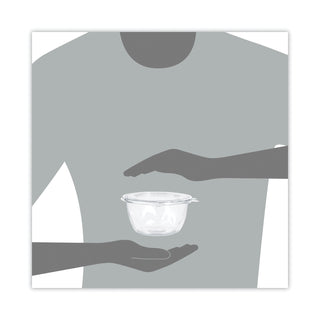 Dart® Tamper-Resistant, Tamper-Evident Bowls with Flat Lid, 16 oz, Clear, 240/Carton (DCCCTR16BF)