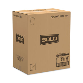 SOLO® Single-Sided Poly Paper Hot Cups, 10 oz, White, 1000/Carton (SCC510W)