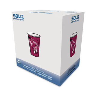 SOLO® Bistro Design Hot Drink Cups, Paper, 16oz, Maroon, 300/Carton (SLOOF16BI0041)