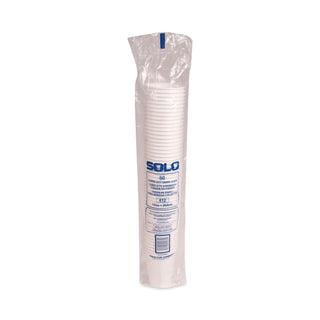 SOLO® Single-Sided Poly Paper Hot Cups, 12oz, White, 50/Bag, 20 Bags/Carton (SCC412WN)