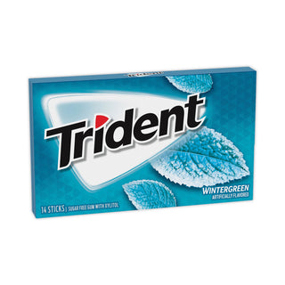 Trident® Sugar-Free Gum, Wintergreen, 14 Sticks/Pack, 12 Pack/Box (GRR30400058)
