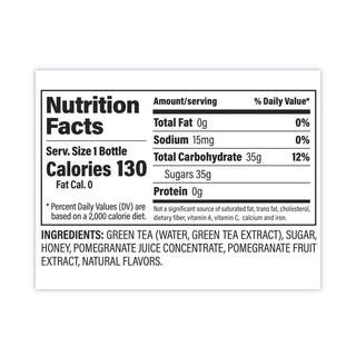 POM Wonderful Antioxidant Super Tea, Pomegranate Honey Green Tea, 12 oz Bottles, 6/Pack (GRR30700049)