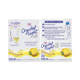 Crystal Light® On-The-Go Sugar-Free Drink Mix, Lemonade, 0.17 oz Single-Serving Tubes, 30/Pack, 2 Packs/Box (GRR30700153)