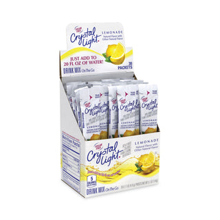 Crystal Light® On-The-Go Sugar-Free Drink Mix, Lemonade, 0.17 oz Single-Serving Tubes, 30/Pack, 2 Packs/Box (GRR30700153)