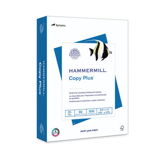 Hammermill® Copy Plus Print Paper, 92 Bright, 20 lb, 8.5 x 11, White, 500 Sheets/Ream, 10 Reams/Carton, 40 Cartons/Pallet (HAM105007PLT)