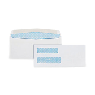 Quality Park™ Double Window Security-Tinted Check Envelope, #8 5/8, Commercial Flap, Gummed Closure, 3.63 x 8.63, White, 1,000/Box (QUA24532B)