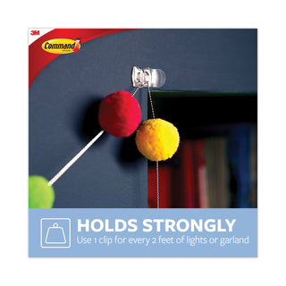 Command™ Clear Hooks and Strips, Plastic, Decorating Clips, 20 Clips and 24 Strips/Pack (MMM17026CLRES)