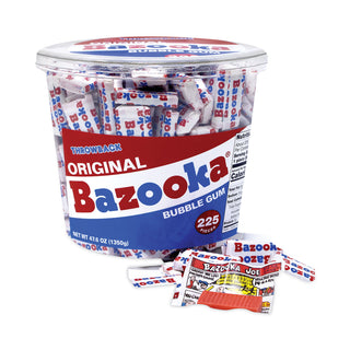 Bazooka® Original Bubble Gum Tub, 47.6 oz Tub, 225 Pieces, Delivered in 1-4 Days (GRR20900351)