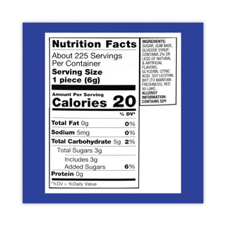 Bazooka® Original Bubble Gum Tub, 47.6 oz Tub, 225 Pieces, Delivered in 1-4 Days (GRR20900351)