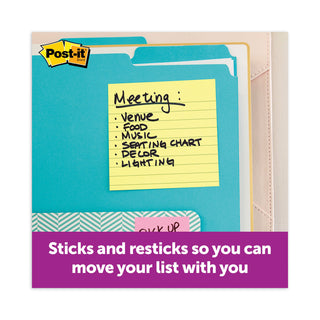 Post-it® Pads in Canary Yellow, Cabinet Pack, Note Ruled, 4" x 4", 90 Sheets/Pad, 12 Pads/Pack (MMM67512SSCP)