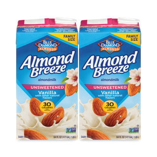 Blue Diamond® Almond Breeze Almond Milk, Unsweetened Vanilla, 64 oz Carton, 2/Pack (GRR30700081)