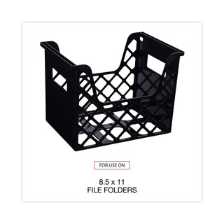 Universal® Recycled Extra Capacity Desktop File Holder, Letter Size, 8.5" Long, Black (UNV08123)