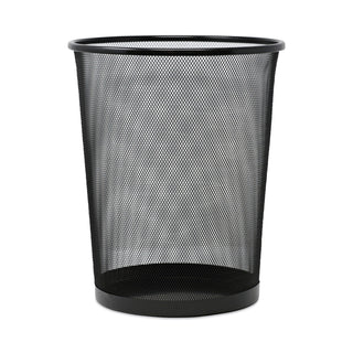 Universal® Mesh Wastebasket, 18 qt, Steel Mesh, Black (UNV20008)