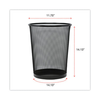 Universal® Mesh Wastebasket, 18 qt, Steel Mesh, Black (UNV20008)