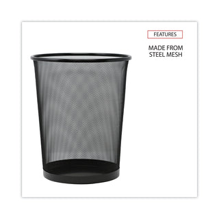 Universal® Mesh Wastebasket, 18 qt, Steel Mesh, Black (UNV20008)