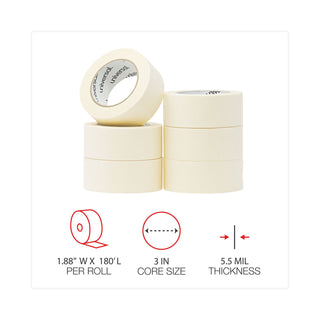 Universal® General-Purpose Masking Tape, 3" Core, 48 mm x 54.8 m, Beige, 24/Carton (UNV51302CT)