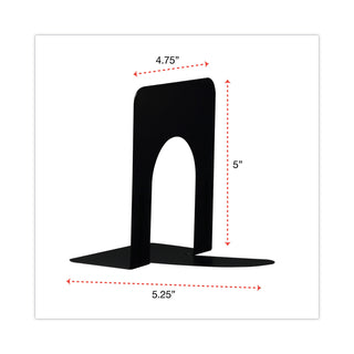 Universal® Economy Bookends, Standard, 4.75 x 5.25 x 5, Heavy Gauge Steel, Black, 1 Pair (UNV54051)