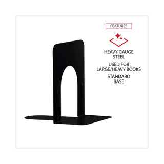 Universal® Economy Bookends, Standard, 4.75 x 5.25 x 5, Heavy Gauge Steel, Black, 1 Pair (UNV54051)