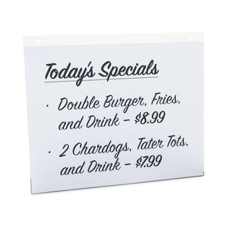 Universal® Wall Mount Sign Holder, 11 x 8.5, Horizontal, Clear, 2/Pack (UNV76883)