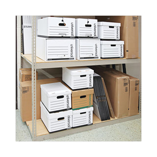 Universal® Medium-Duty Lift-Off Lid Boxes, Letter/Legal Files, 12" x 15" x 10", White, 12/Carton (UNV85700)