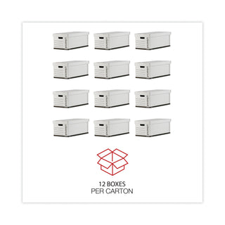 Universal® Medium-Duty Easy Assembly Storage Box, Letter Files, White, 12/Carton (UNV95220)