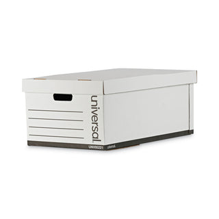 Universal® Medium-Duty Easy Assembly Storage Box, Legal Files, White, 12/Carton (UNV95221)