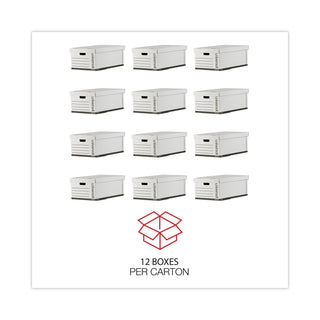 Universal® Medium-Duty Easy Assembly Storage Box, Legal Files, White, 12/Carton (UNV95221)