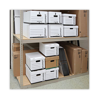 Universal® Medium-Duty Easy Assembly Storage Box, Legal Files, White, 12/Carton (UNV95221)