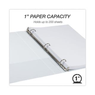 Samsill® Earth's Choice Biobased Round Ring View Binder, 3 Rings, 1" Capacity, 11 x 8.5, White (SAM18937)