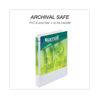 Samsill® Earth's Choice Biobased Round Ring View Binder, 3 Rings, 1" Capacity, 11 x 8.5, White (SAM18937)