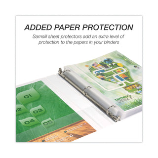 Samsill® Earth's Choice Biobased Round Ring View Binder, 3 Rings, 1" Capacity, 11 x 8.5, White (SAM18937)