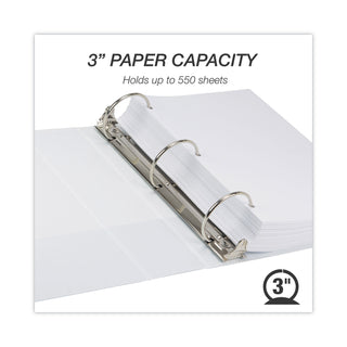 Samsill® Earth's Choice Biobased Round Ring View Binder, 3 Rings, 3" Capacity, 11 x 8.5, White (SAM18987)