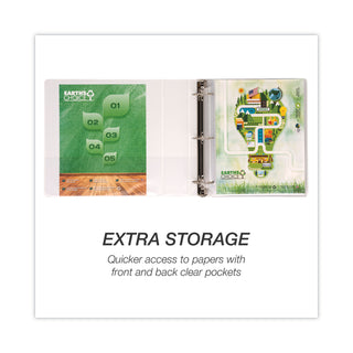 Samsill® Earth's Choice Biobased Round Ring View Binder, 3 Rings, 3" Capacity, 11 x 8.5, White (SAM18987)