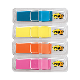 Post-it® Highlighting Page Flags, 4 Bright Colors, 4 Dispensers, 1/2" x 1 3/4", 35/Color (MMM6834ABX)